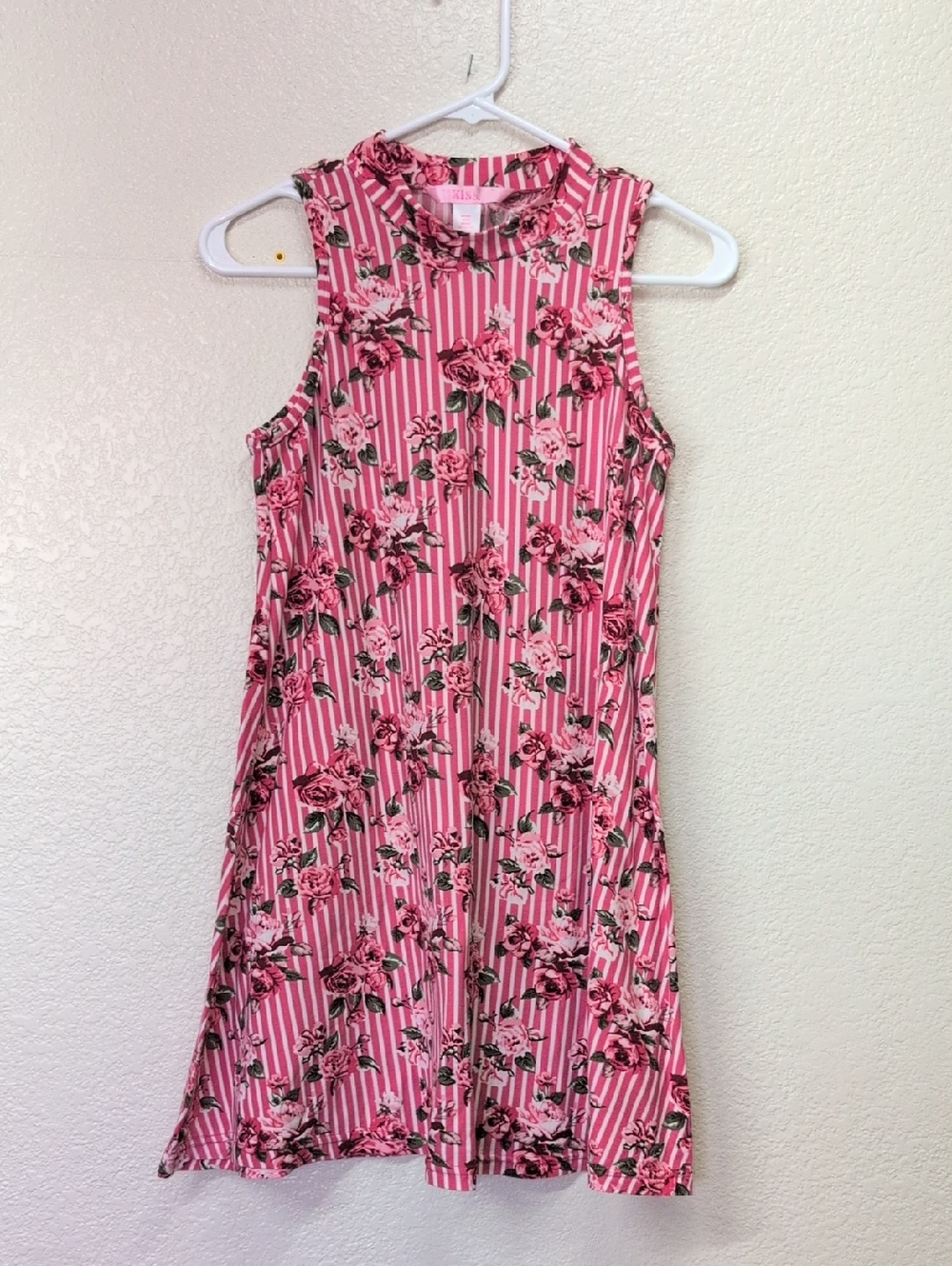 1st Kiss/ Girls/ Pink and Black Sheath Dress Sleeveless Mock Neck/ Size:14/16